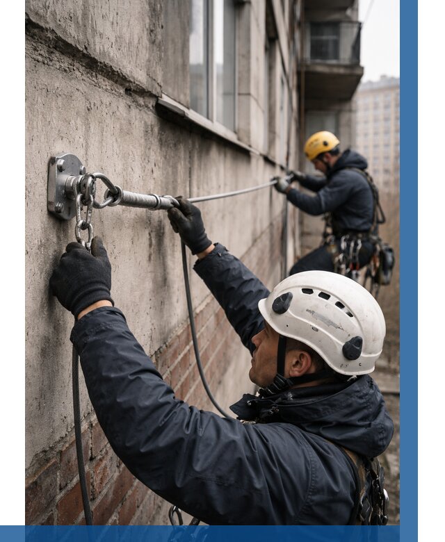 Монтаж анкерных линий в Великом Новгороде от 3069 р. | ВЫСОТНИК-Влк