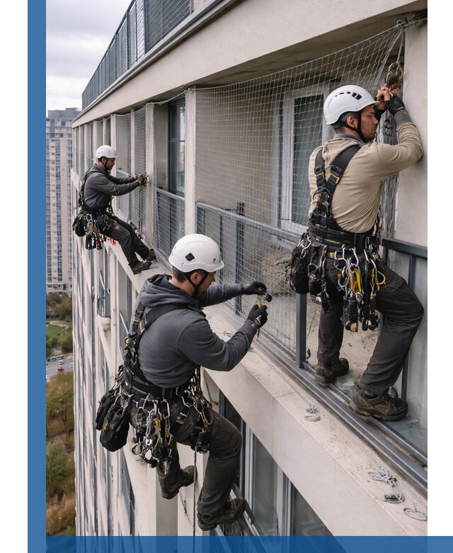 Профессиональный монтаж защитной сетки от птиц в Великом Новгороде